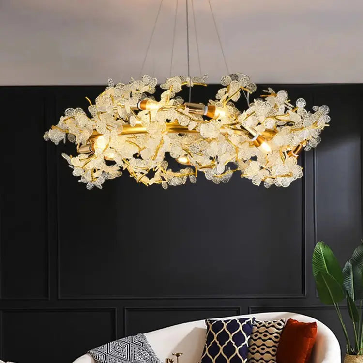 Ahuja International Led Luxury Modern Living Room Nordi                    c Designer Aluminum Villa Aluminum Crystal Brass Chandelier Lighting