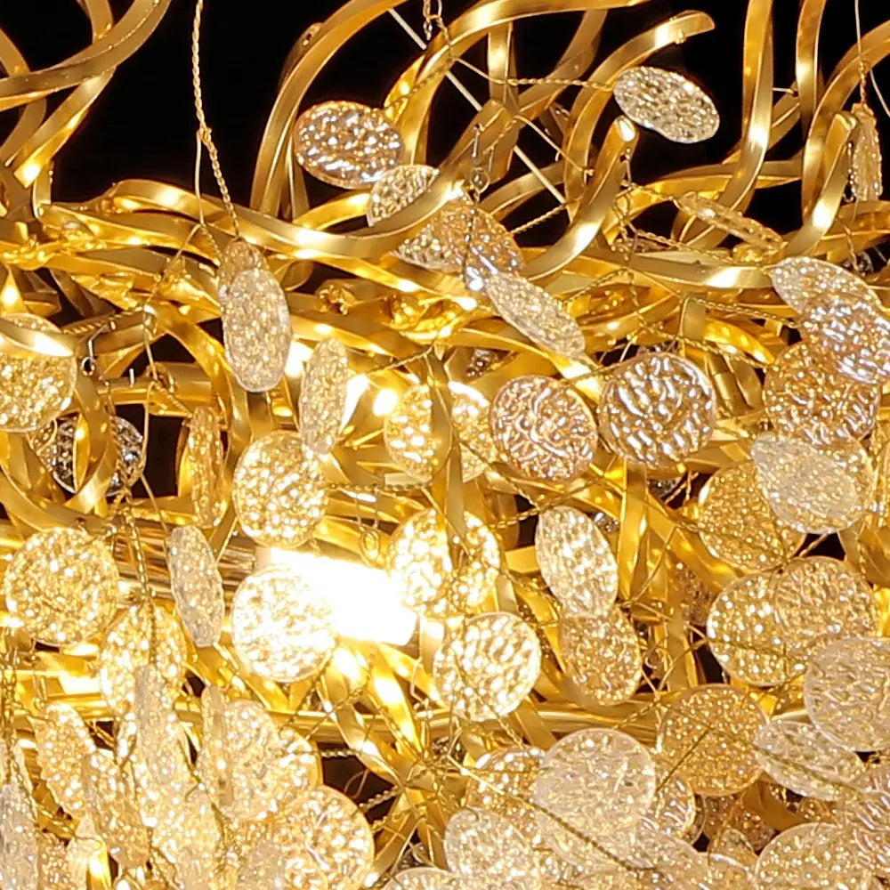 Ahuja International Modern Chandeliers Crystals Gold Ceiling Light for Bedroom Living Room Office Hallway Hotel Home Pendant lighting