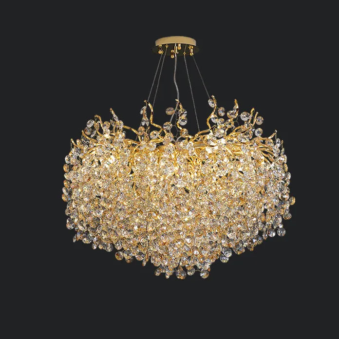 Ahuja International Antique Modern Chandeliers Pendant Lights Crystal Chandelier Romantic Golden Living Room Dining Room Decoration Lamp Custom Hotel Project Lighting