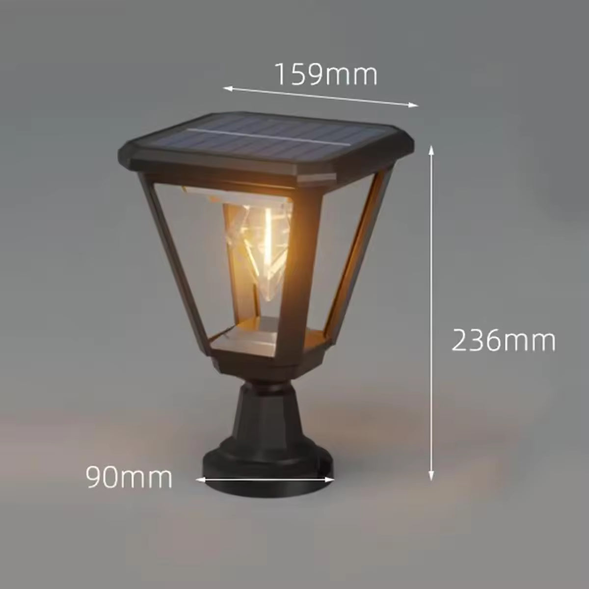 Ahuja Internatinal Solar Garden Gate Light, Post Light, Motion Sensor Outdoor Post Lights Waterproof Post Solar Lantern with Pier Mount Base, Black Lamp Post Light for Patio, Garden