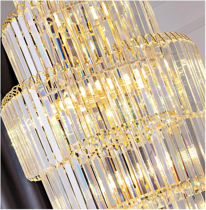 Ahuja International Modern Luxury Ceiling Lamp Living Room Large K9 Crystal Double Height Staircase Chandelier