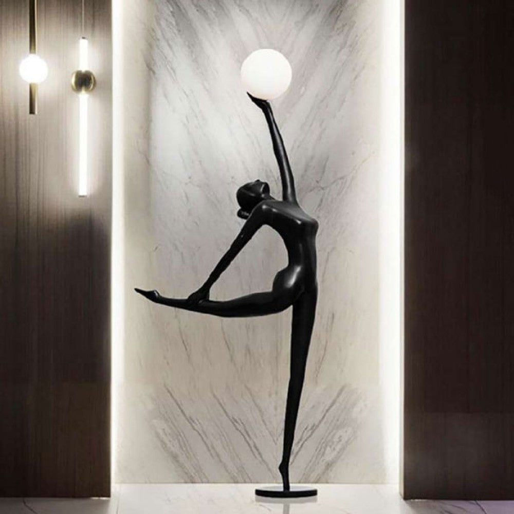 Ahuja International Fiberglass Resin Human Shaped Floor Lamp, Ballerina Floor Lamp, Art Sculpture Lamp for Home Interiors, Room ,Dining, Indoor Lighting