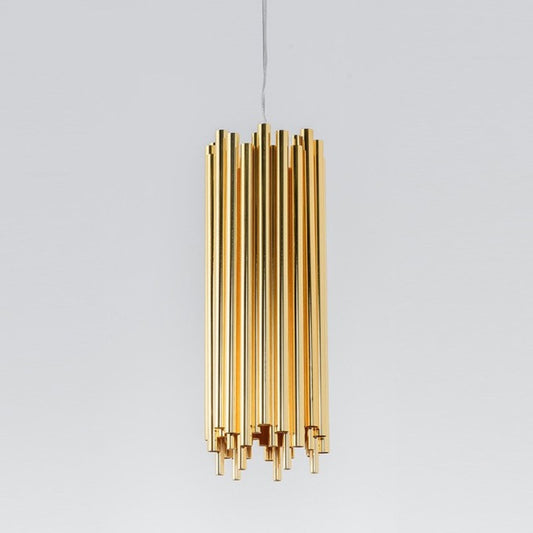 Ahuja International Brubeck Pendant Gold Hanging light Stainless Steel Pipe Mini Pendant Lighting for Kitchen Island