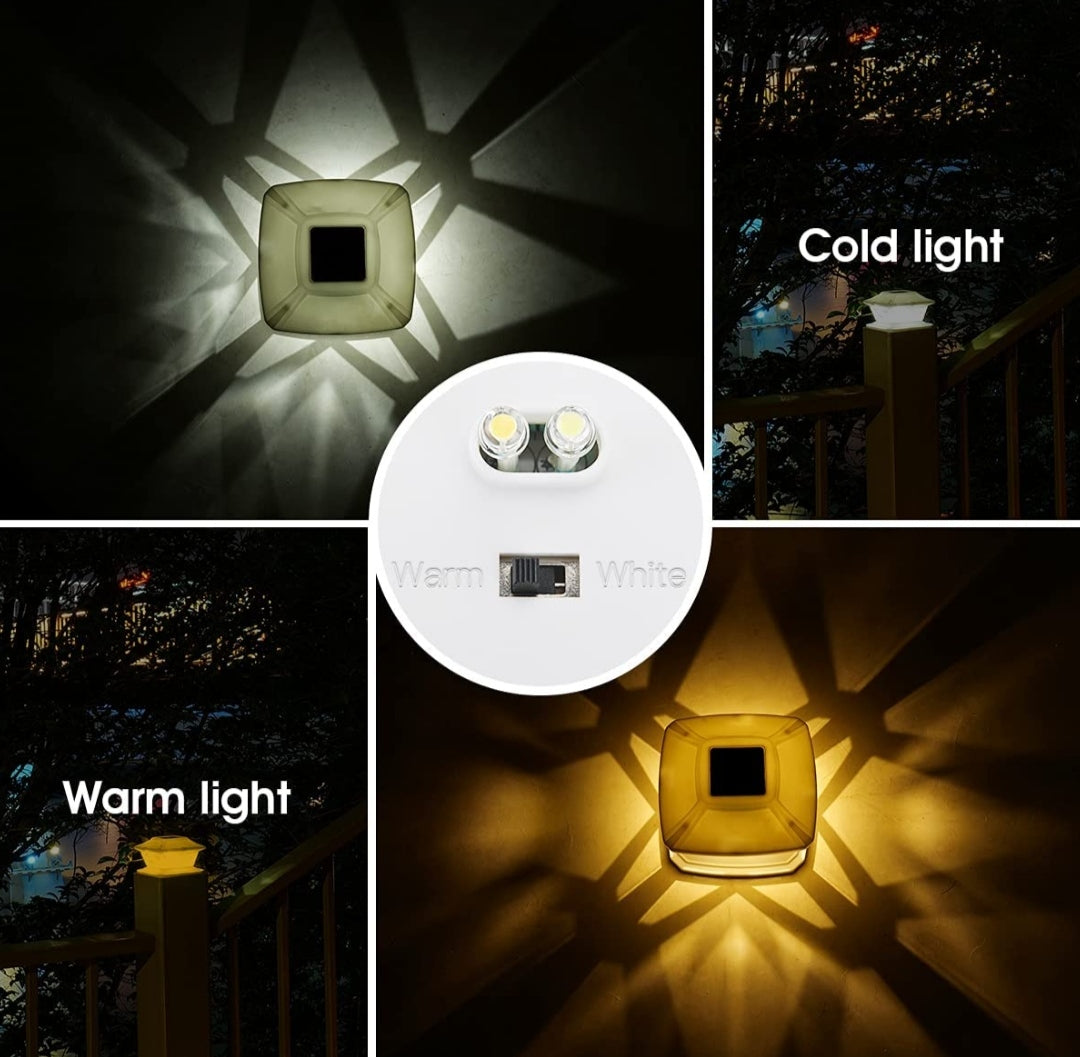 Ahuja International CLASSY black/white - solar garden /gate/ boundary wall light yellow- white light auto on off waterproof