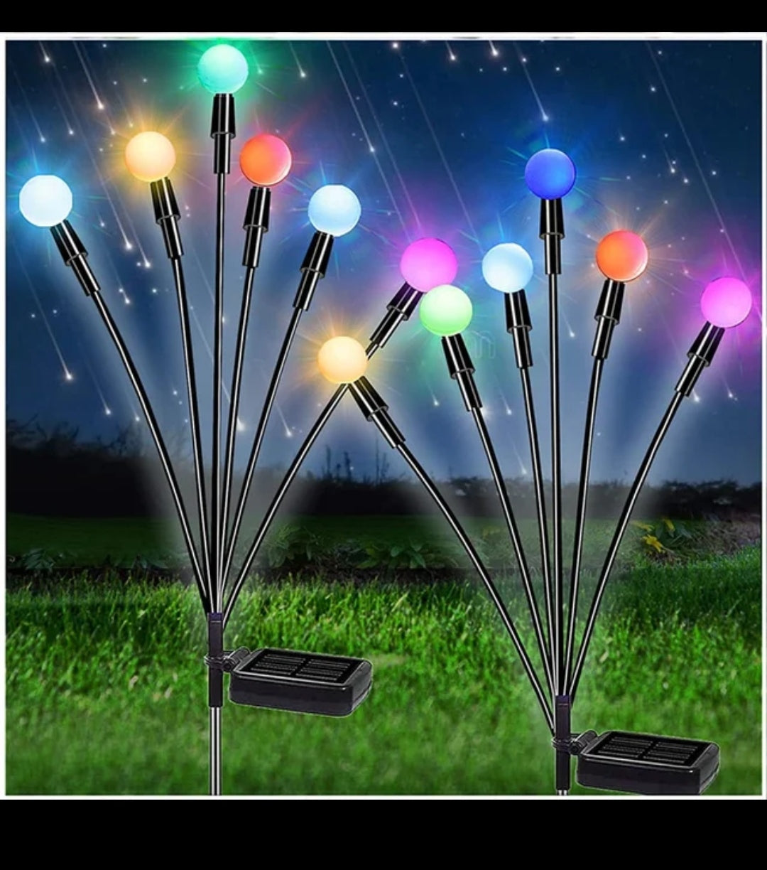 Ahuja International BIG sunflower//Rose flowers/Firefly solar lights, Waterproof Decorative with Stake for Outdoor Yard Pathway Outside Patio Lawn