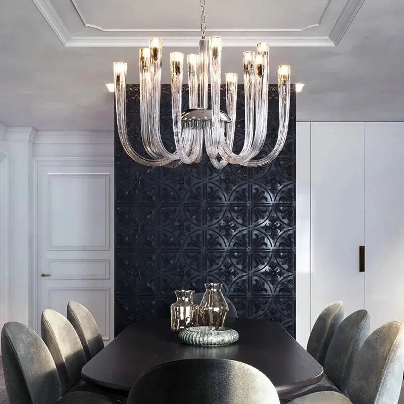 Ahuja Interntional European Style Living Room Hall Pendant Light Modern Glass Restaurant Bedroom Luxury Crystal Chandelier,Modern Lighting, 600MM