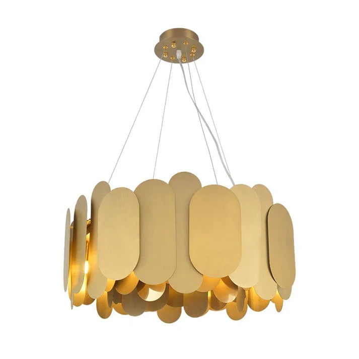 Ahuja international   Crystal Led Copper Chandelier For Living Room Chandelier - Postmodern Minimalist Villa Hall LED Chandelier, Brass Color, Stainless Steel, LED  Living Room, Bedroom, Dining Room  Good Material