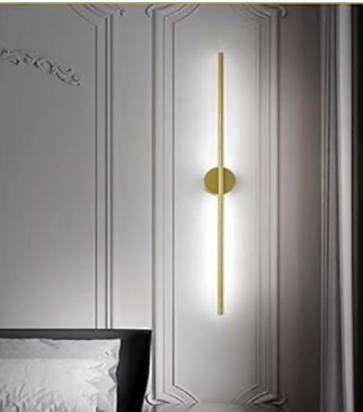 AHUJA INTERNATIONAL 550MM LED Gold Long Tube Wall Light - Warm White