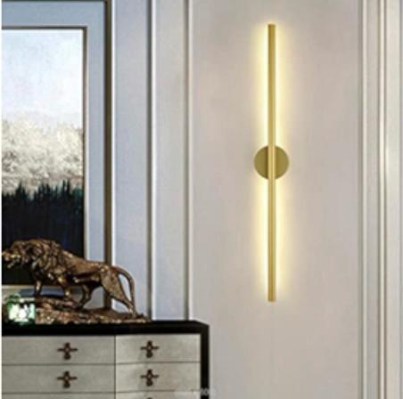 AHUJA INTERNATIONAL 550MM LED Gold Long Tube Wall Light - Warm White