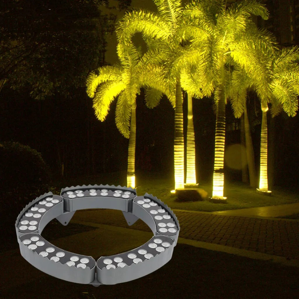 Ahuja International Led Tree Hugging Light Outdoor IP65 Waterproof Spotlight Garden Scene Palm Tree 12w Color Circular Tree Illumination Light, Warm White, Customizable (Pack of 7)