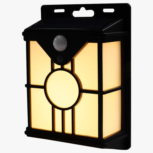 AHUJA INTERNATIONAL Solar Wall Lights Outdoor, Wireless Dusk to Dawn Porch, Lantern with 3 Modes & Motion Sensor, Waterproof Exterior Lighting with Clear Panel for Entryway Outdoor Warm White Pack of 1