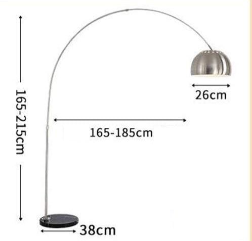 Silver Arc Floor Lamp with White marble base, Modern Living Room Reading Lamp, Used for Office Metal Main Body, Adjustable Arch Floor Lamp, Marble Bottom