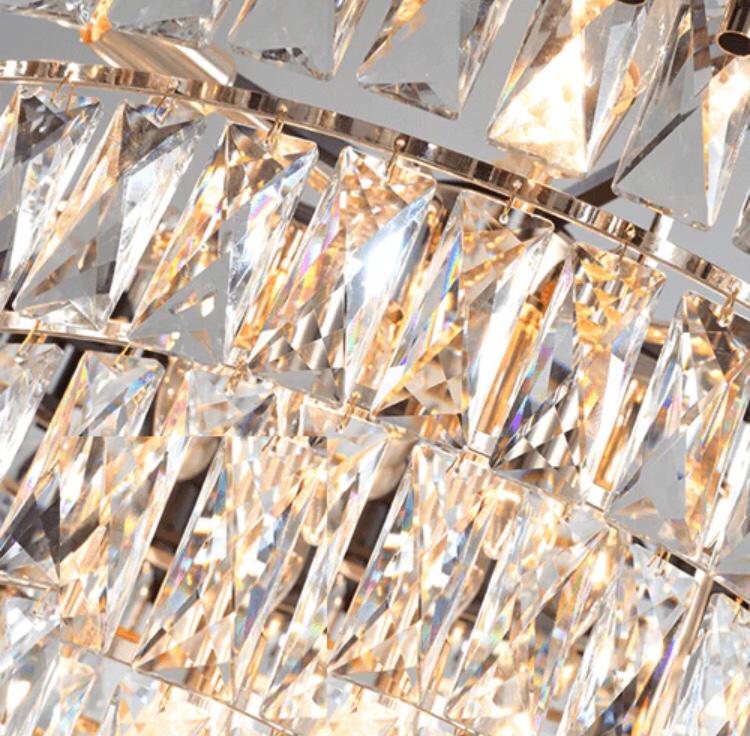 Ahuja International Tube Stainless Steel K9 Crystal Chandeliers Pendant Hanging Ceiling Lights (Warm White, 1200x350 mm, Gold Black)