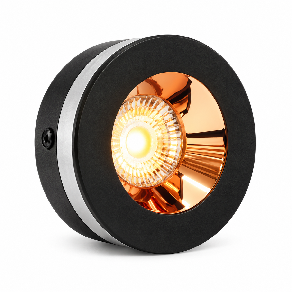 AHUJA INTERNATIONAL 5W Surface Light Black Rose Gold Spotlight Aluminium Decorative Light for Wall Cabinets Showcases Shelves & Interior Lighting Warm White 2 Year Warranty Pack of 1
