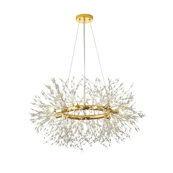 Ahuja International Modern Chandelier Fireworks, Light Gold Chandelier Lighting Ceiling Bracket for Dining Room, Kitchen, Living Room, Bedroom International-8 LED