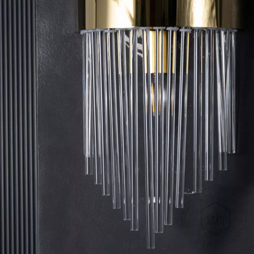 Ahuja International Crystal Modern Gold Metal Wall Light with Steel Brackets