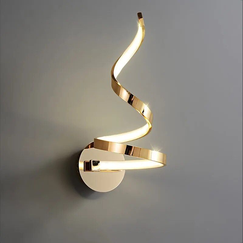 Ahuja International Spiral LED Wall Lamp in The Living Room Background Wall, Modern Minimalist Aisle Wall Lamp, Bedroom Bedside Metal Personality Aisle Lamp Spiral LED Desk Lamp Home Decoration