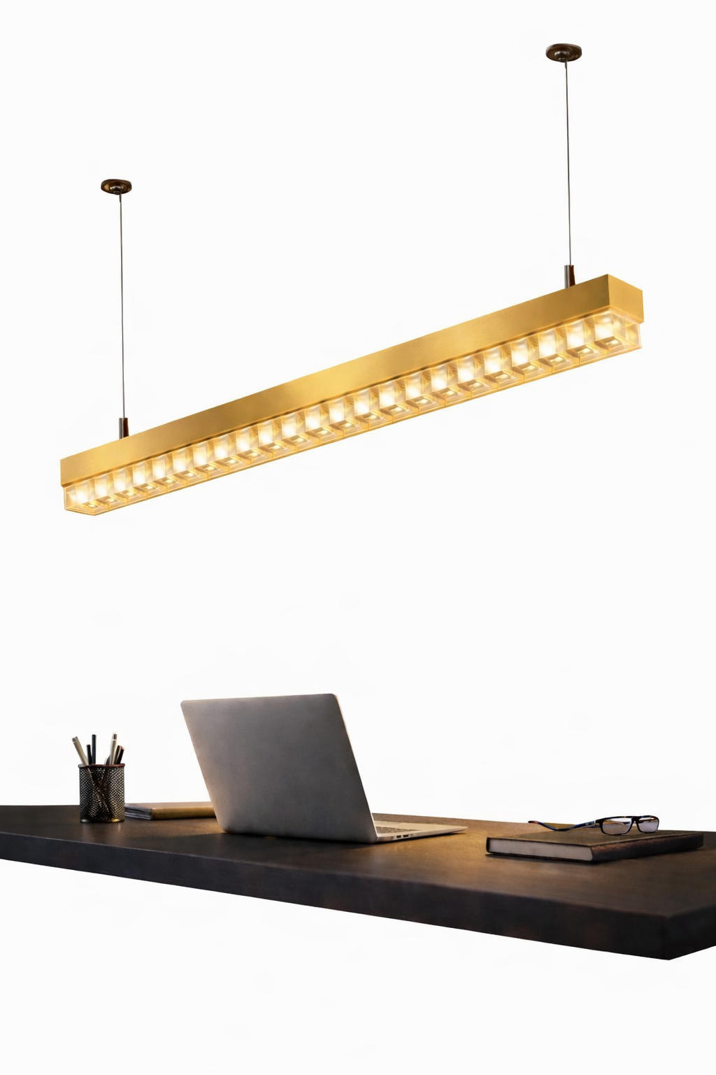 Ahuja International Luxury Modern Style Crystal Long Linear Profile 45W Decorative Hanging Ceiling Lamp  Fixtures For Factory, Restaurant ,Office ,Home ,Hanging Lamp (2-Year Warranty) Warm White