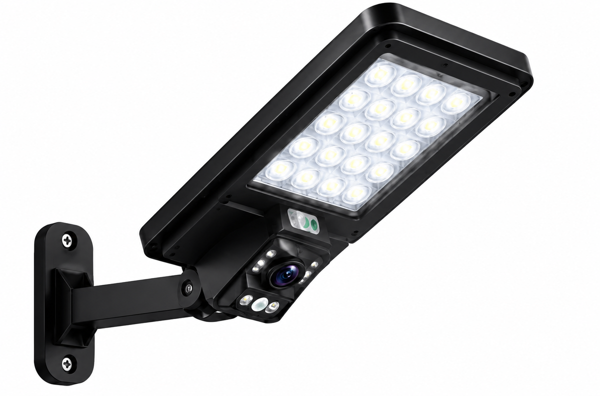 AHUJA INTERNATIONAL Spy Camera Street Light With 4G Sim Solar CCTV 5MP Camera 200 LED 16W Solar Panel 12Ah Battery Night Vision & Human Detection