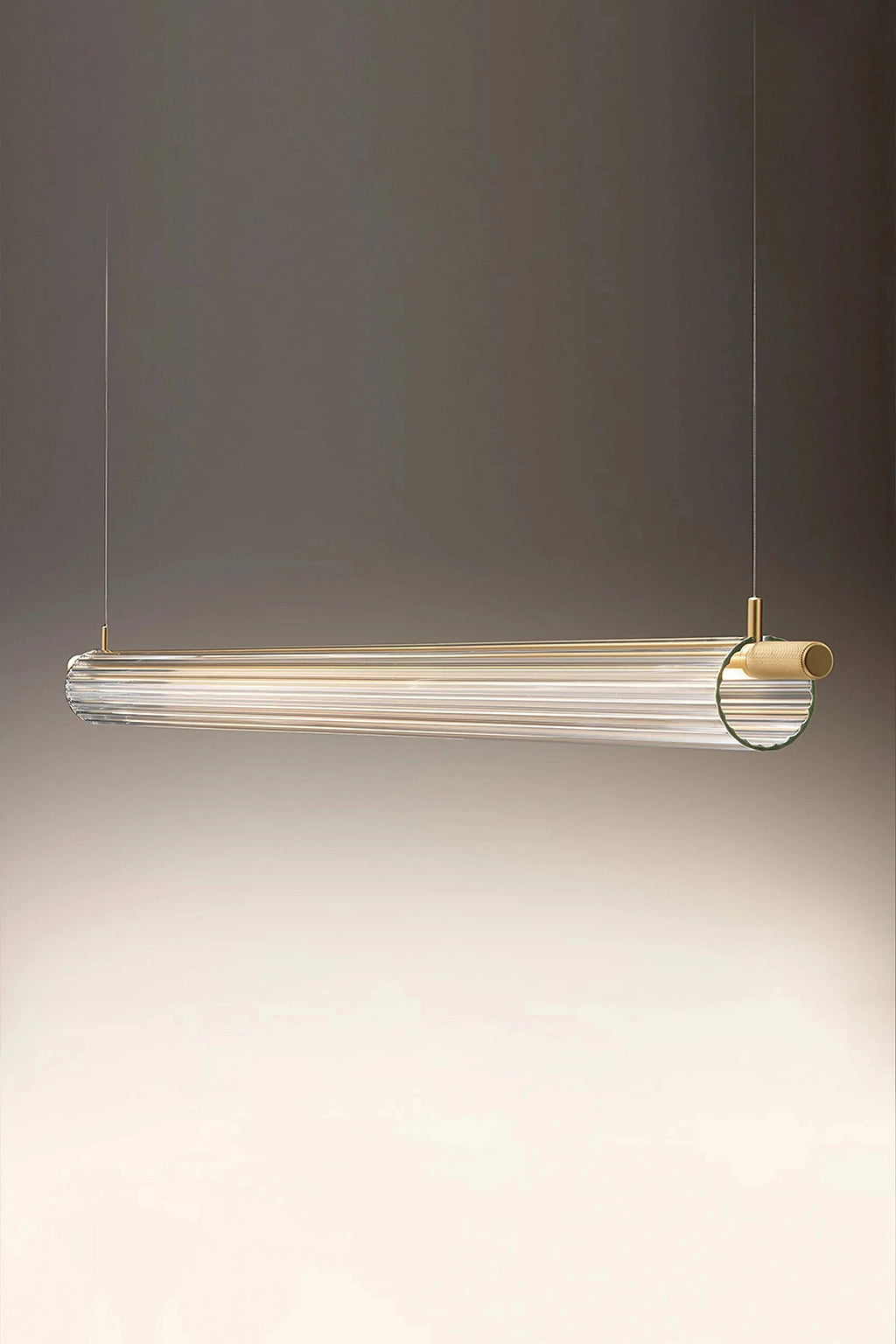 Ahuja International Sleek Acrylic Tube Linear Light LED Hanging Pendant Light- 3 in 1 Colors (Warm White, Cool White, Natural White)- Gold, 1200 MM