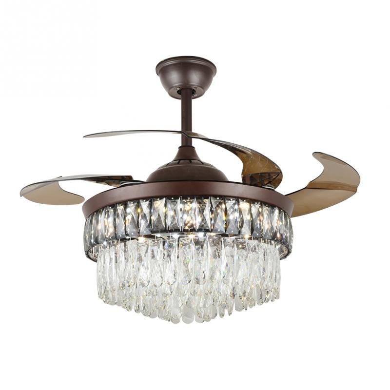 Ahuja international  LED Smoke Crystal Modern Brown Color Silent Fan Chandelier