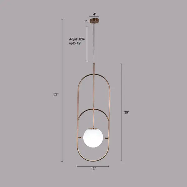 AHUJA INTERNATIONAL LIGHT MODERN LED GOLD FROSTED BALL OVAL PENDANT LAMP CHANDELIER CEILING LIGHT DINING ROOM - WARM WHITE