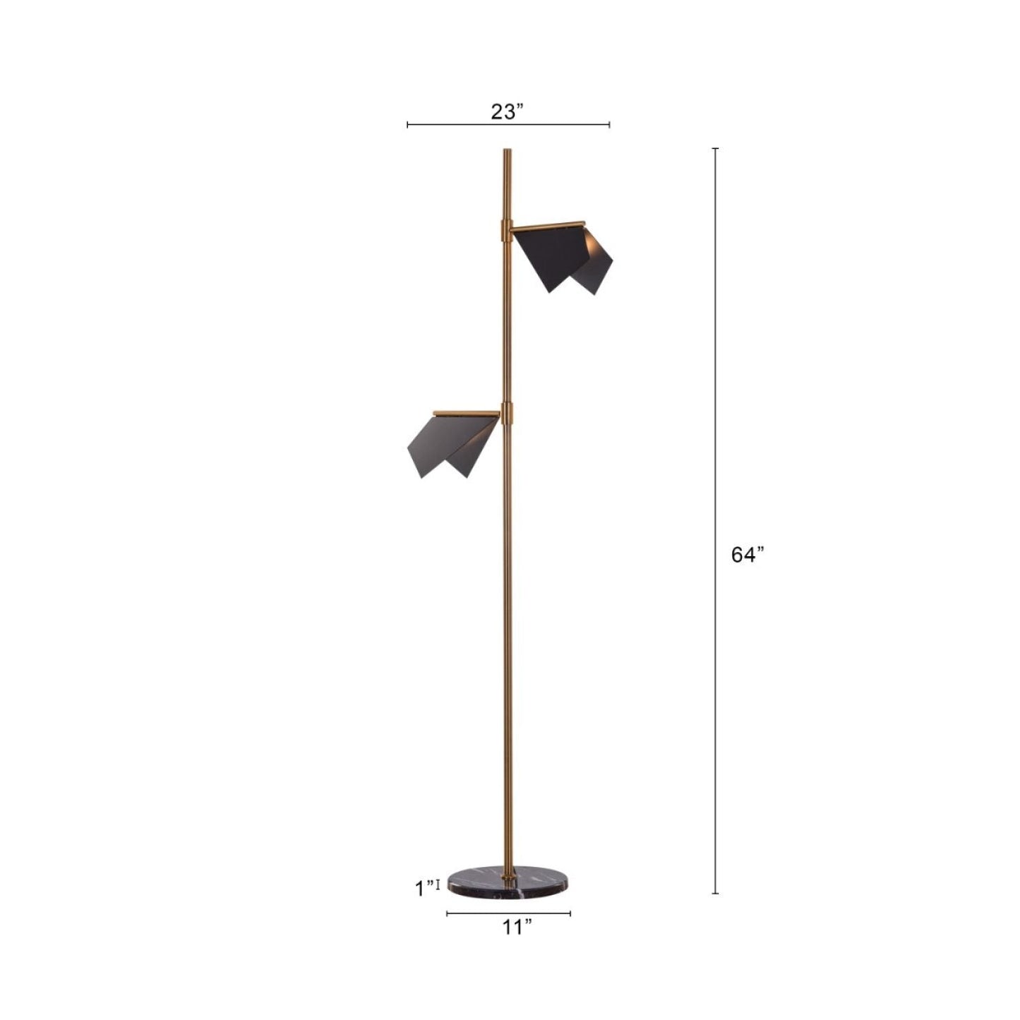 Ahuja International Gold & Black Body 2 Light Floor Lamp For Home, Office, Flapping Bird Floor Lamp