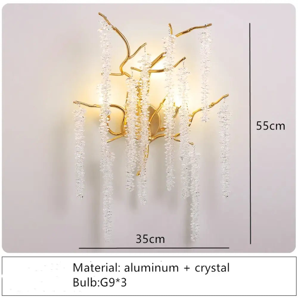 Ahuja International Style Modern Gold Luster Luxury Crystal Wall Scone  Crystal Wall Lights - Luxury Decorative lamp