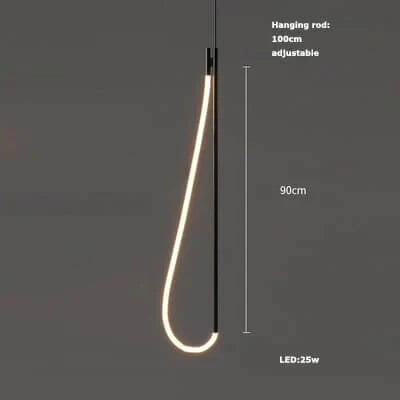 Ahuja International Long Tube LED Pendant Black  Light