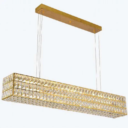 Ahuja International Modern Rectangular Chandeliers Cocina  k9 Crystal Iluminación interior Luxury  Light  For Home Decor, Kitchen Island Light