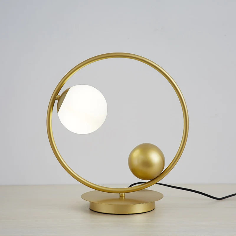 AHUJA  INTERNATIONAL GLASS HOOP TABLE LAMP