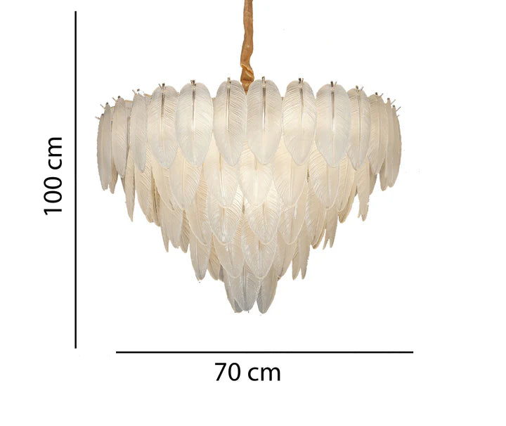 Ahuja International Feather Light Ceiling Lamp Pendant Light Shade European Style Chandelier Droplight with  Feather Single Light Metal Pendant Lighting for Hotel , Lobby Amazing Light