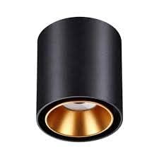 AHUJA INTERNATIONAL Cylindrical Spot Down Light Led Surface Shape Indoor Ceiling Mounted Spot Light, (Warm White) Black/White (Pack of 1)