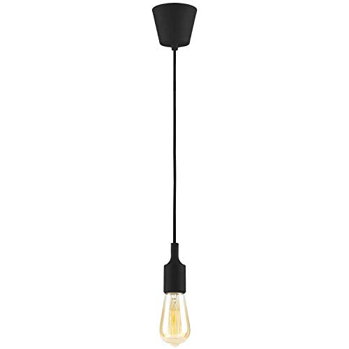 Ahuja International Silicone PVC E27 Bulb Base Holder Holder Hanging Light Decorative Pendant Light for Ceiling to Decor Pendants Ceiling Lamp (Black) Pack of 2, Pack of 4