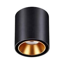 AHUJA INTERNATIONAL 6 Watts Black Body LED Round Surface Light Cylindrical Shape Indoor Ceiling Mounted Spot Light Down Light Aluminium Body (7Cm Height) (Warm White) (Pack of 1)