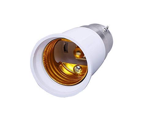 Ahuja International B22 to E27 Light Bulb Adapter(Pack of 2,White) Screw Base Socket Lamp Holder Light Bulb Adapter