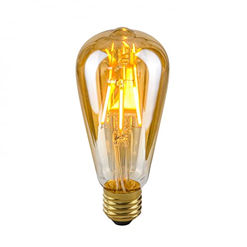 Ahuja International ST 64 4 Watts e27 LED Amber Yellow Light Bulb, Pack of 2