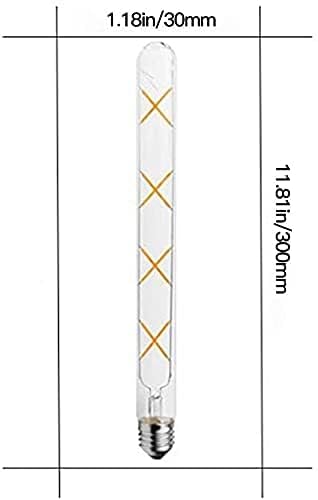 AHUJA INTERNATIONAL T300 8 Watt Vintage Retro Edison Bulbs, Vintage LED Filament Bulbs, E26, E27 Base Warm White Clear Glass Amber Glass (pack of 1)