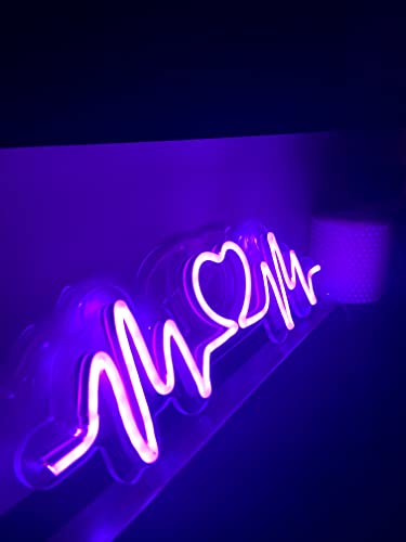 AHUJA INTERNATIONAL Heartbeat LED NEON Sign, Home Decor, Kids Room, Party, CAFÉ