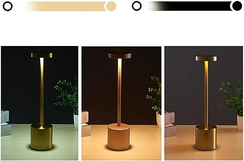 AHUJA INTERNATIONAL Long Bar Cordless Table Lamp, Rechargeable,Dimmable Small Table lamp for Bedside Lamp/Livingroom/ReadiLng/Bars/Outdoor/Home Patio Light/Restaurant (Height 13.5 inch) Rose Gold