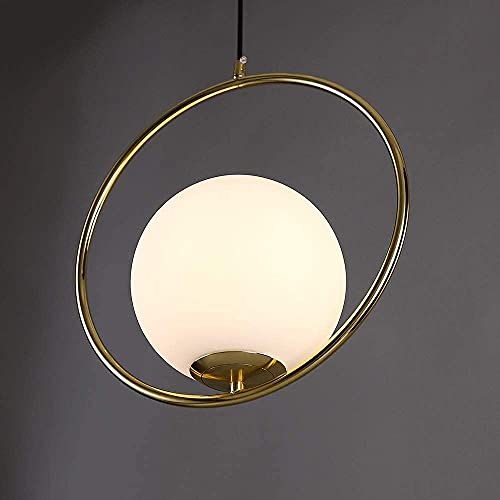 Ahuja International 40W Globe Lampshade Pendant Light, Golden, Yellow, Circular