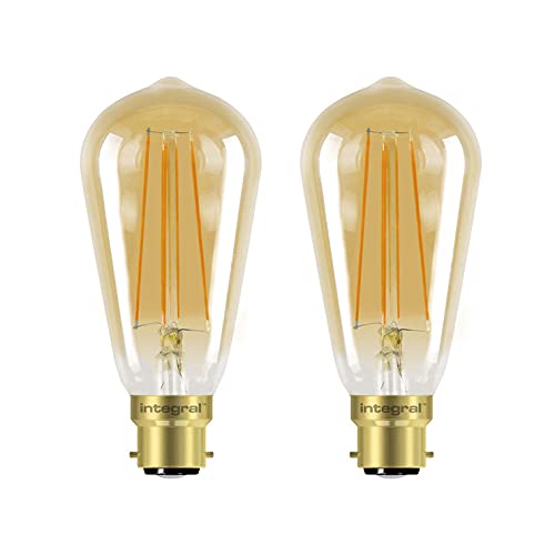 Ahuja International ST 64 4 Watts e27 LED Amber Yellow Light Bulb, Pack of 2