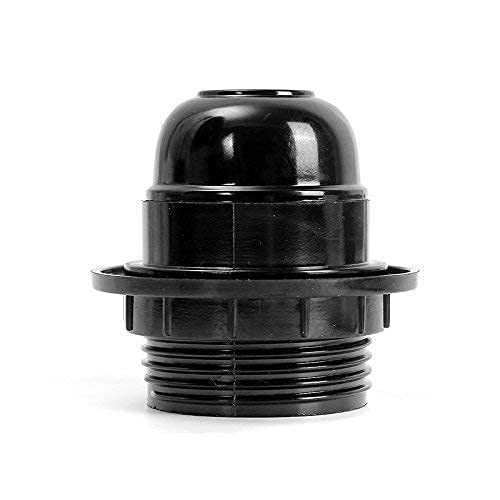 Ahuja International E-27 Holders (Regular Screw Type) Black, with Ring, Lamp Shade Holder (Pack of 12)