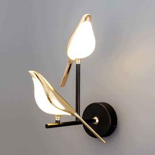 AHUJA INTERNATIONAL Bird Wall Lamp, Bird Art Wall Light,Luxury Hotel Bedroom Bedside Living Room Creative Light Modern Design Bird Lamp (Warm White)