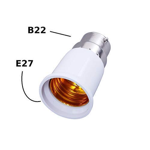 Ahuja International B22 to E27 Light Bulb Adapter(Pack of 2,White) Screw Base Socket Lamp Holder Light Bulb Adapter