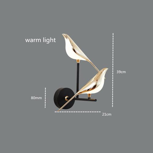 AHUJA INTERNATIONAL Bird Wall Lamp, Bird Art Wall Light,Luxury Hotel Bedroom Bedside Living Room Creative Light Modern Design Bird Lamp (Warm White)