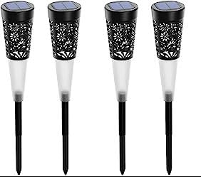 Ahuja Internationl Solar Lights Outdoor Stainless Steel Lights Waterproof, LED Solar Powered Outdoor Lights Solar Garden Lights for Pathway Patio Yard Warm White