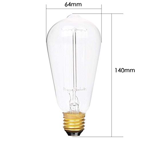 Ahuja International E27 Base 40W ST64 Edison Tungsten Squirrel Cage Pear Shape led Filament Vintage Bulb Dimmable (Pack of 4, Warm White)