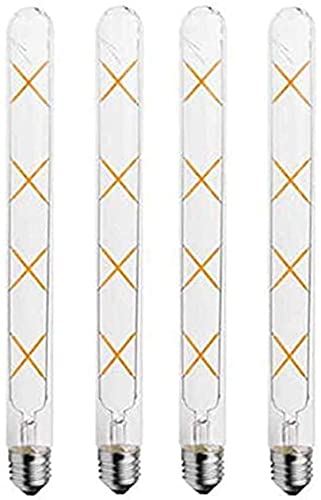 Ahuja International T300, T30 LED Long Tube Edison Bulbs, 8W Vintage LED Filament Bulbs, E26, E27 Base Warm White LED T10 Tubular Filament Lights 11.8inch Clear Glass Lamps (1-Pack)