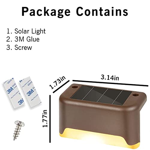 AHUJA INTERNATIONAL Solar Step Light Outdoor Led Solar Powered Deck Lights Waterproof Outdoor Lighting for Steps Stairs Paths Garden Fences Pathway (Warm Yellow Light)